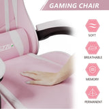Ergonomic Gaming Chair with Lumbar Support - Light Pink