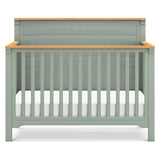 Shea 4-in-1 Convertible Crib in Light Sage and Honey, GREENGUARD Gold Certified