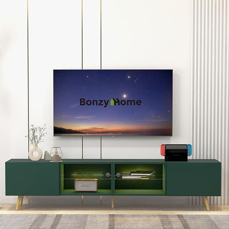 86" LED TV Stand, Modern Entertainment Center up to 90" TV, Television Console Table