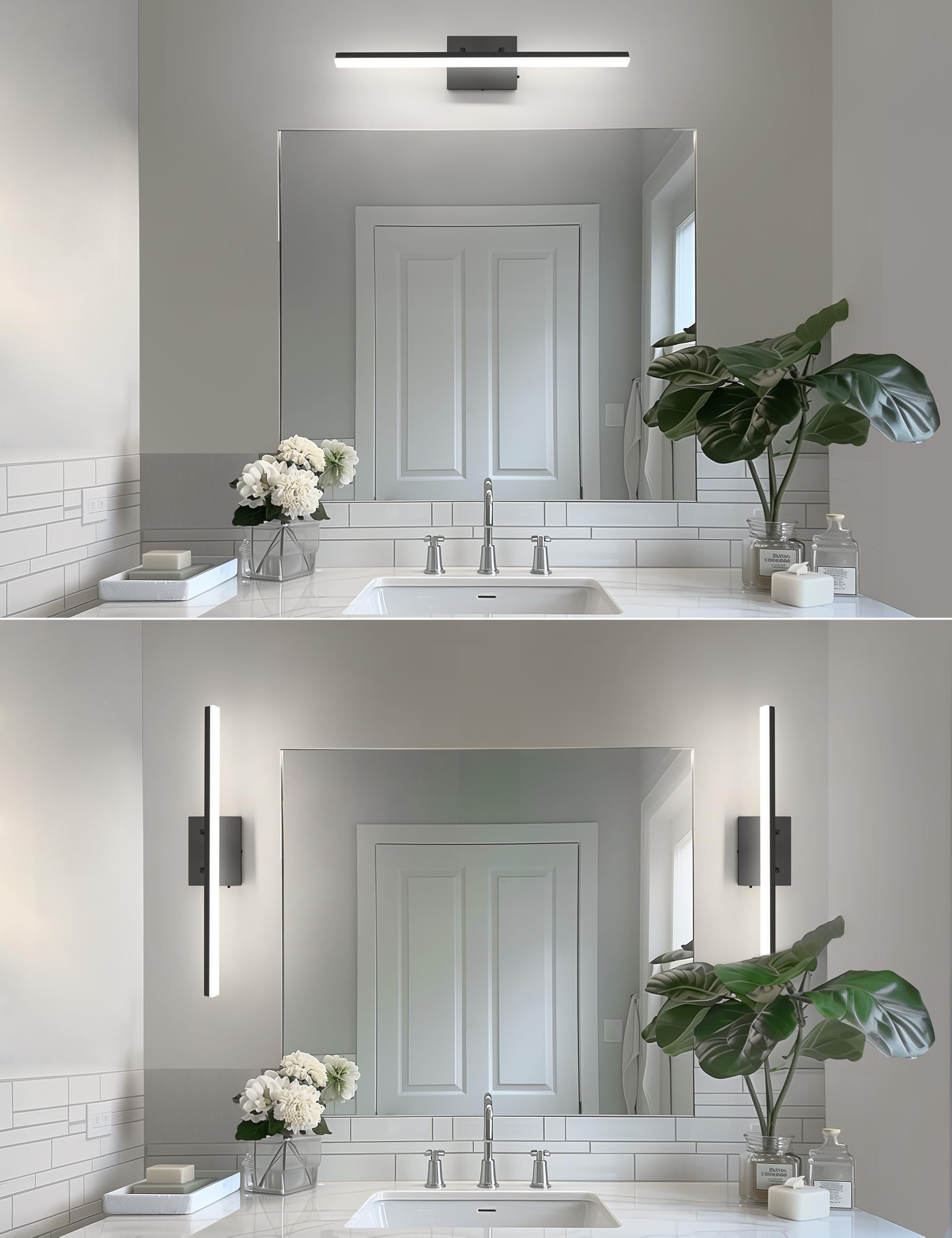 23.6-Inch Black Vanity Light with 3000K/4000K/5000K Color Temperatur