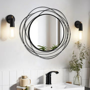 26.8" Round Black Wall Mirror - Large Circle Mirror with Metal Frame