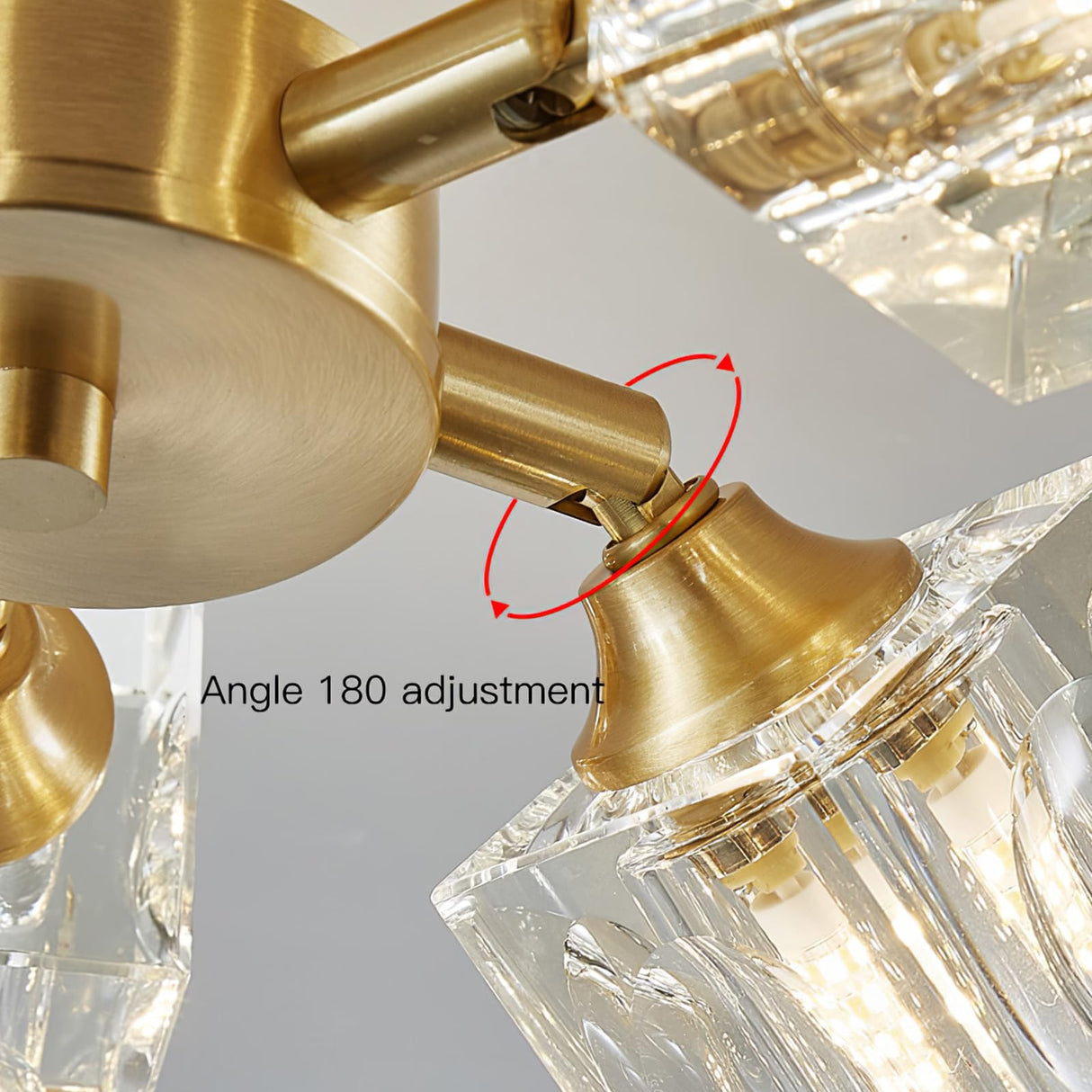 Ceiling Light Semi Flush Mount Ceiling Light 6 Lights Crystal Chandeliers Ceiling Light Gold