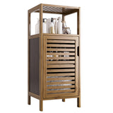 Bathroom Cabinet, Bamboo Floor Cabinet Free Standing, 4 Tier Sofa Side Storage