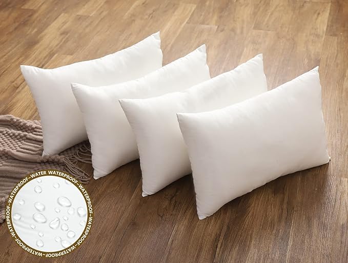 20x20 Outdoor Throw Pillow Insert Waterproof Set of 4, 20 x 20 Premium Resistant