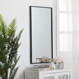 Monet Home Office Decorative Rectangle Framed Wall Mirror, 18" L x 36" H - Black