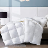 King Feather Comforter, Filled with Feather and Down, White Duvet Insert