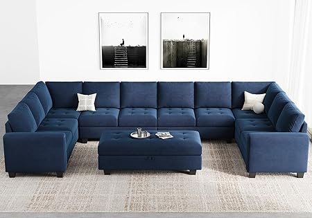 Oversized Modular Sectional Sofa U Shaped Sofa with Storage Ottoman