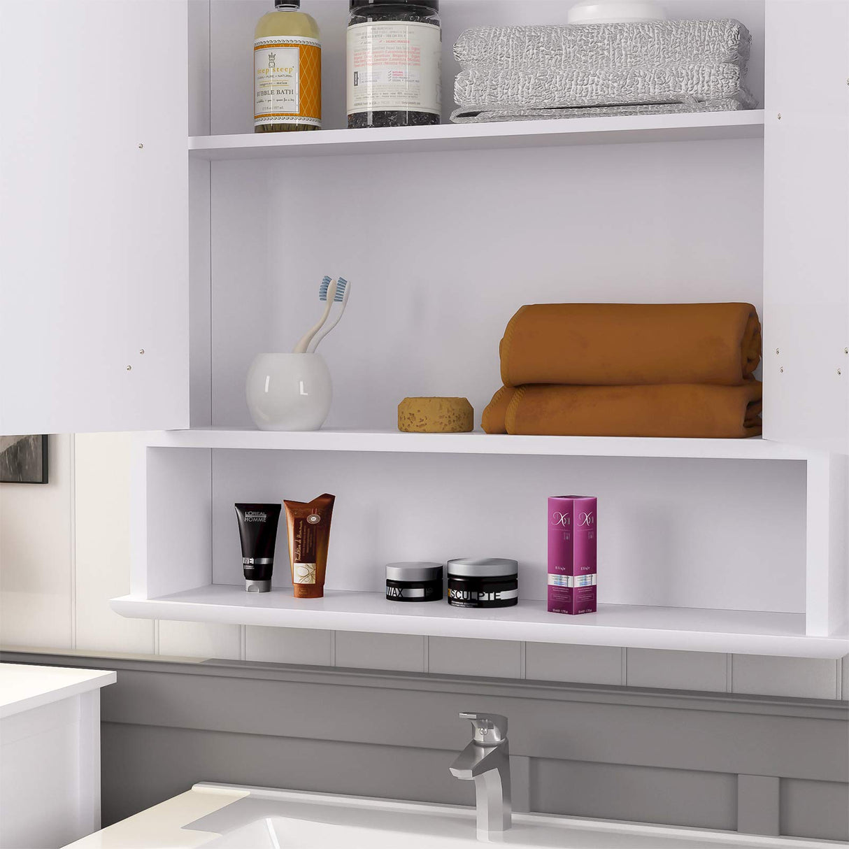 Mirror Cabinet, Bathroom Wall Storage Cabinet, Medicine Cabinet with Adjustable Shelf,