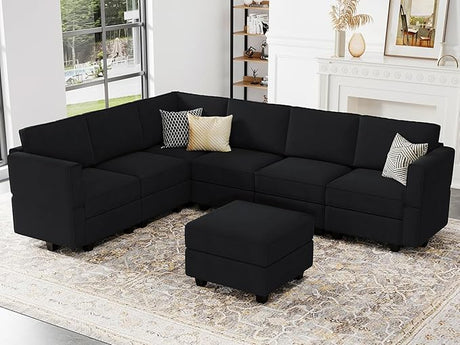 Modular Sectional Sofa Couch with Ottoman L Shape Corner Couch Sofa with Storage