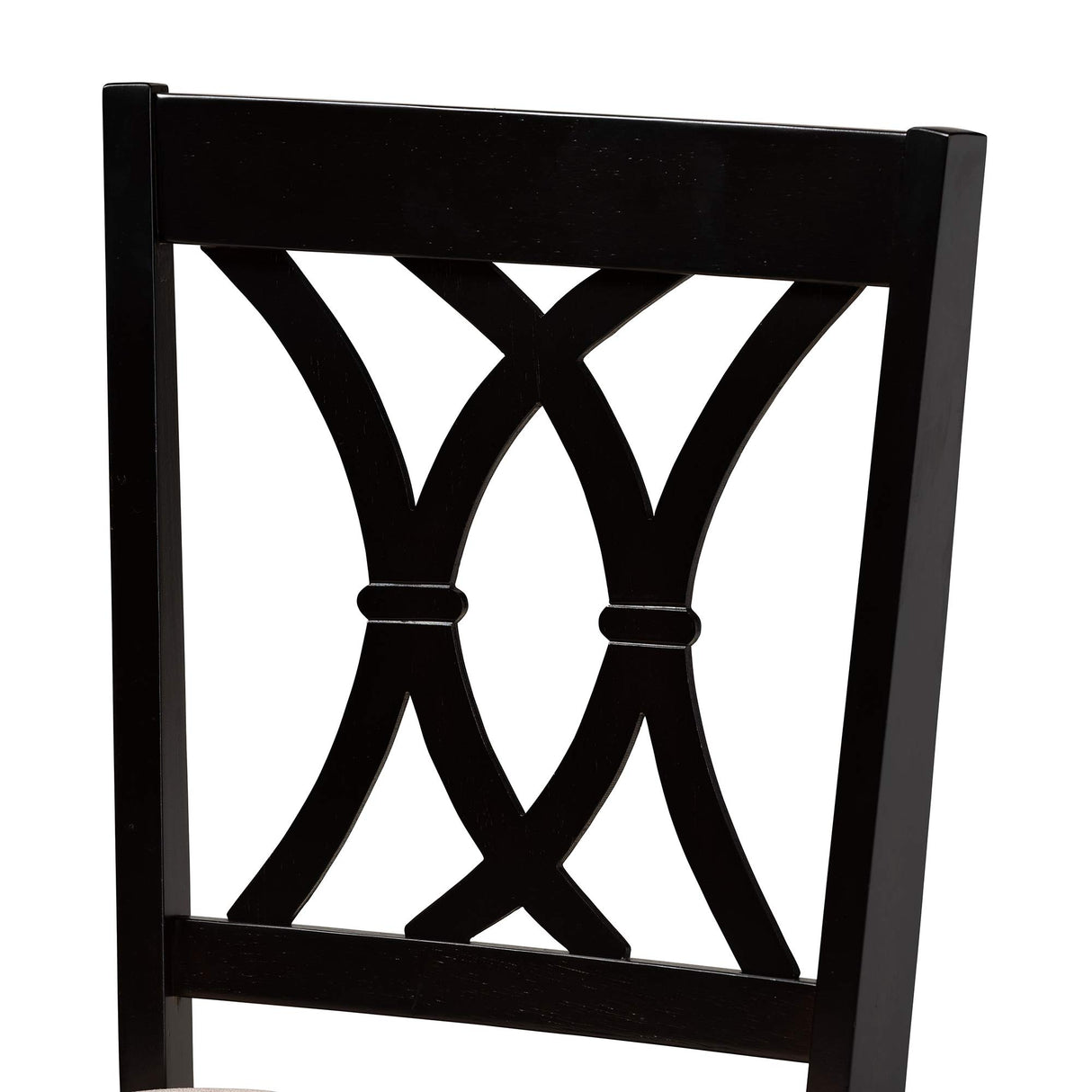 a Dining Set and Dining Set Sand Fabric Upholstered Espresso Brown Finished Wood