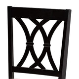 a Dining Set and Dining Set Sand Fabric Upholstered Espresso Brown Finished Wood