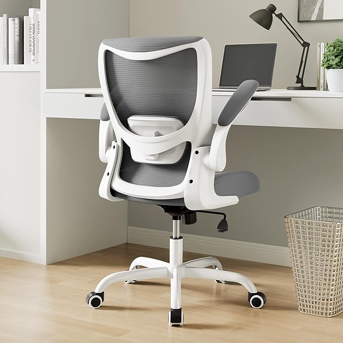 Office Chair, Ergonomic Desk Chair with Adjustable Lumbar Support and Flip up Armrest