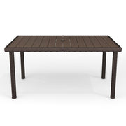 Bedford 60" Indoor-Outdoor Patio Table with Faux Wood Top and Rattan Wicker