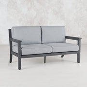 Ortun Outdoor Loveseat with Cushions - Two-Seater Couch - Aluminum Frame
