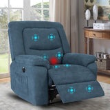 Recliner Chairs with Massage and Heat, Recliner Chair for Adults with Padded Backrest, Massage Recliner Chairs with Charge Ports & Pockets, Infinite Position for Living Room