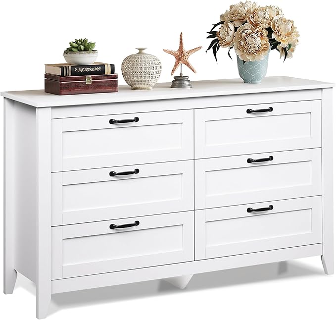 6 Drawer Dresser, Retro Chest of Drawers