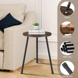 Round Side Table, Small Accent End Table for Living Room, Bedroom, Small Spaces