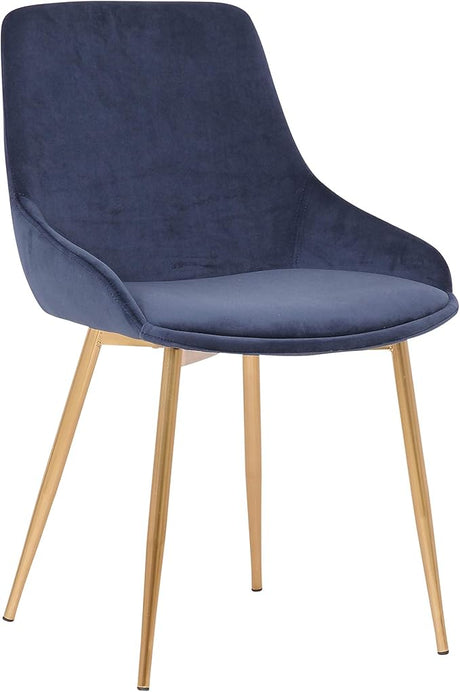 Heidi Contemporary Fabric Dining Room Accent Chair, 18.5" Height, Blue