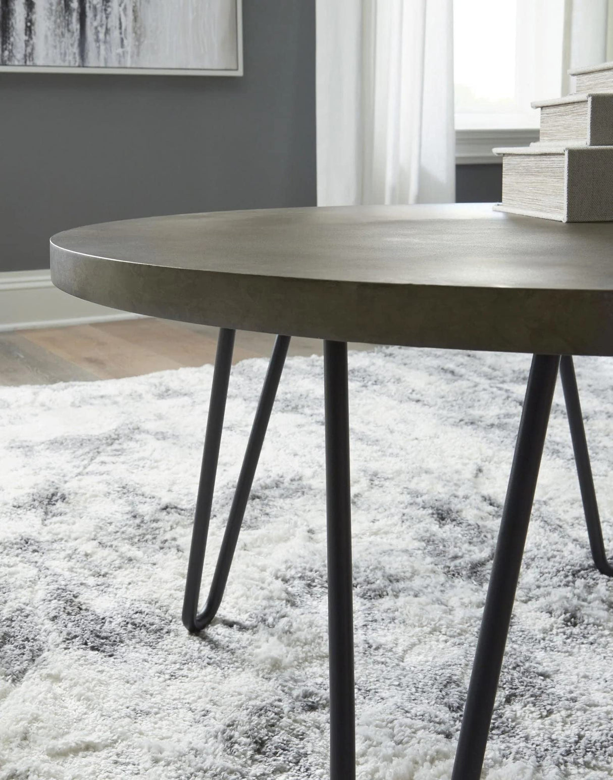 Hadasky Contemporary 3-Piece Table Set, Includes 3 Round Tables with Hairpin Legs