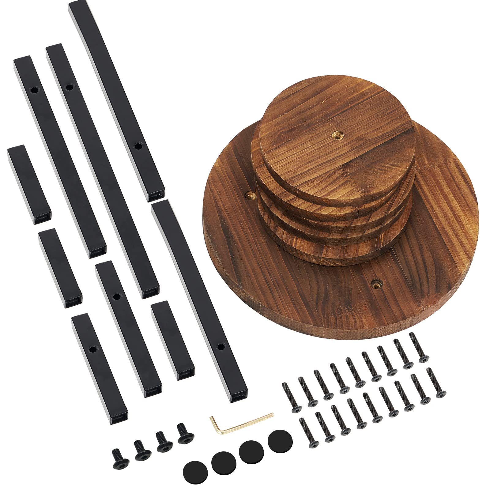 AUGOSTA 5 Tier Plant Stand, Tall Metal Wood Shelf Holder for Indoor Plants, Outdoor Garden Plant Display Rack Flower Pot Stand for Corner Living Room Balcony Garden Patio