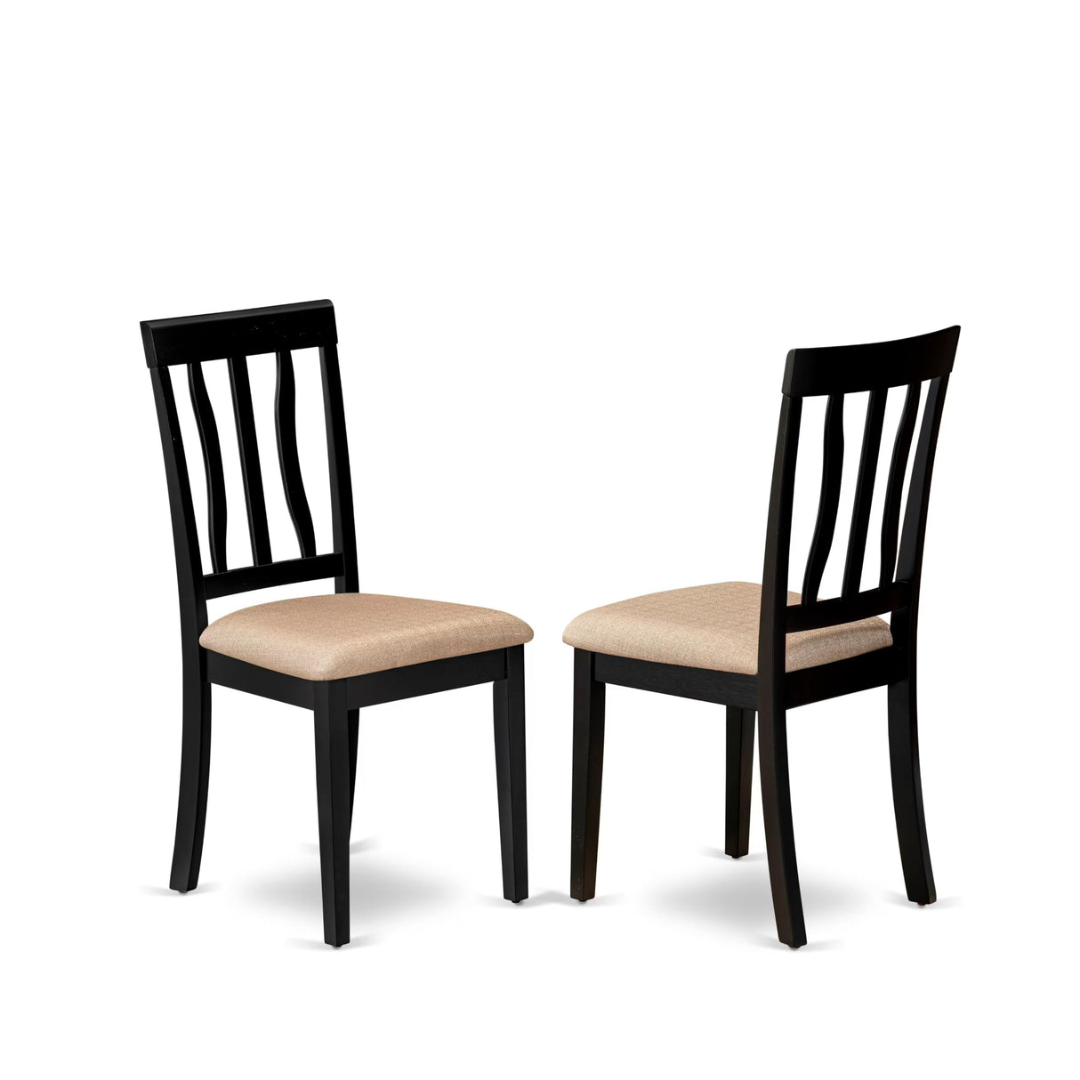 East West Furniture NOAN5-BLK-C 5 Piece Dining Table Set for 4 Includes a Rectangle Kitchen Table with Butterfly Leaf and 4 Linen Fabric Upholstered Chairs, 32x54 Inch, Black