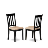 East West Furniture NOAN5-BLK-C 5 Piece Dining Table Set for 4 Includes a Rectangle Kitchen Table with Butterfly Leaf and 4 Linen Fabric Upholstered Chairs, 32x54 Inch, Black