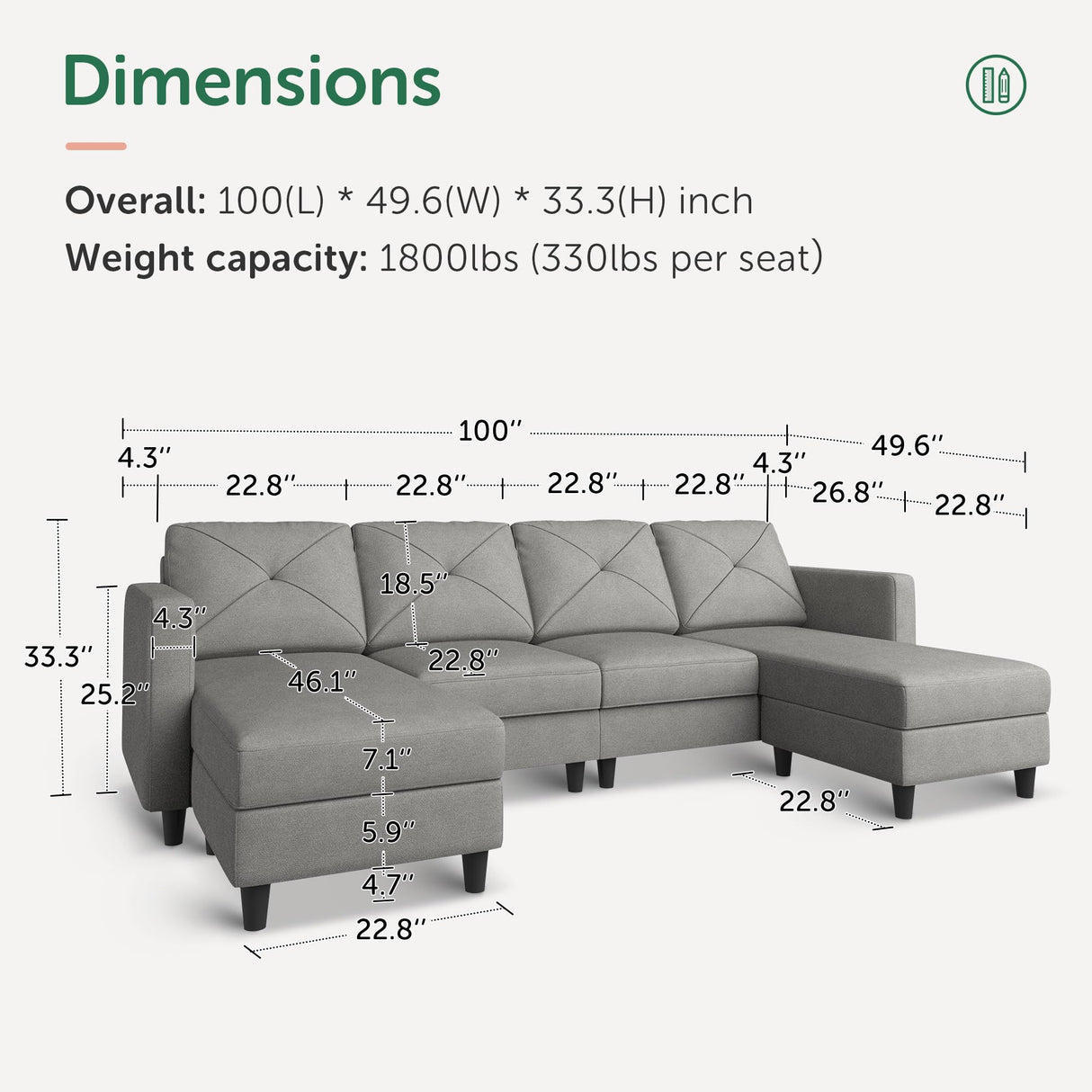 U Shaped Sectional Couch Convertible Sectional Couch