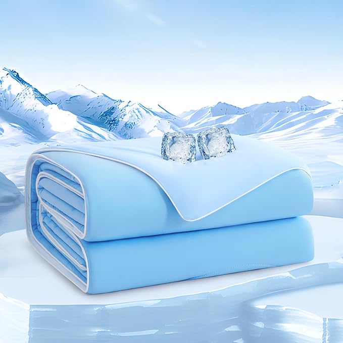 Quick Cooling Comforter Queen/Full Size, Summer Double-Sided Ice Blankets for Hot Sleepers,