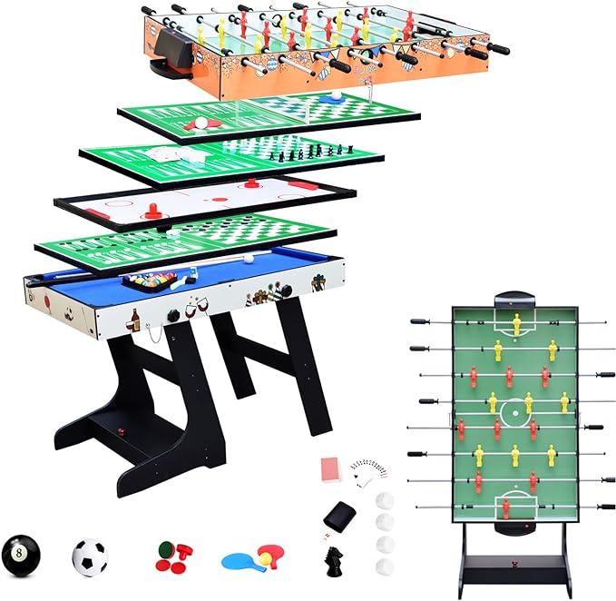 4FT Folding Muliti Sports Game Table, Combo Game Table -Pool Snooker Table