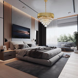 Light Modern Round Crystal Chandelier Lights, 5 Tiers Luxury Pendant Ceiling Light