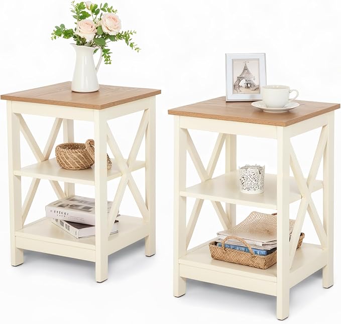 End Table, Nightstands Set of 2 Night Stand Bedside Table Bedroom