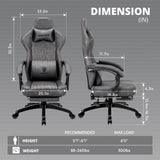 Gaming Chair Breathable PU Leather Gamer Chair with Pocket Spring Cushion