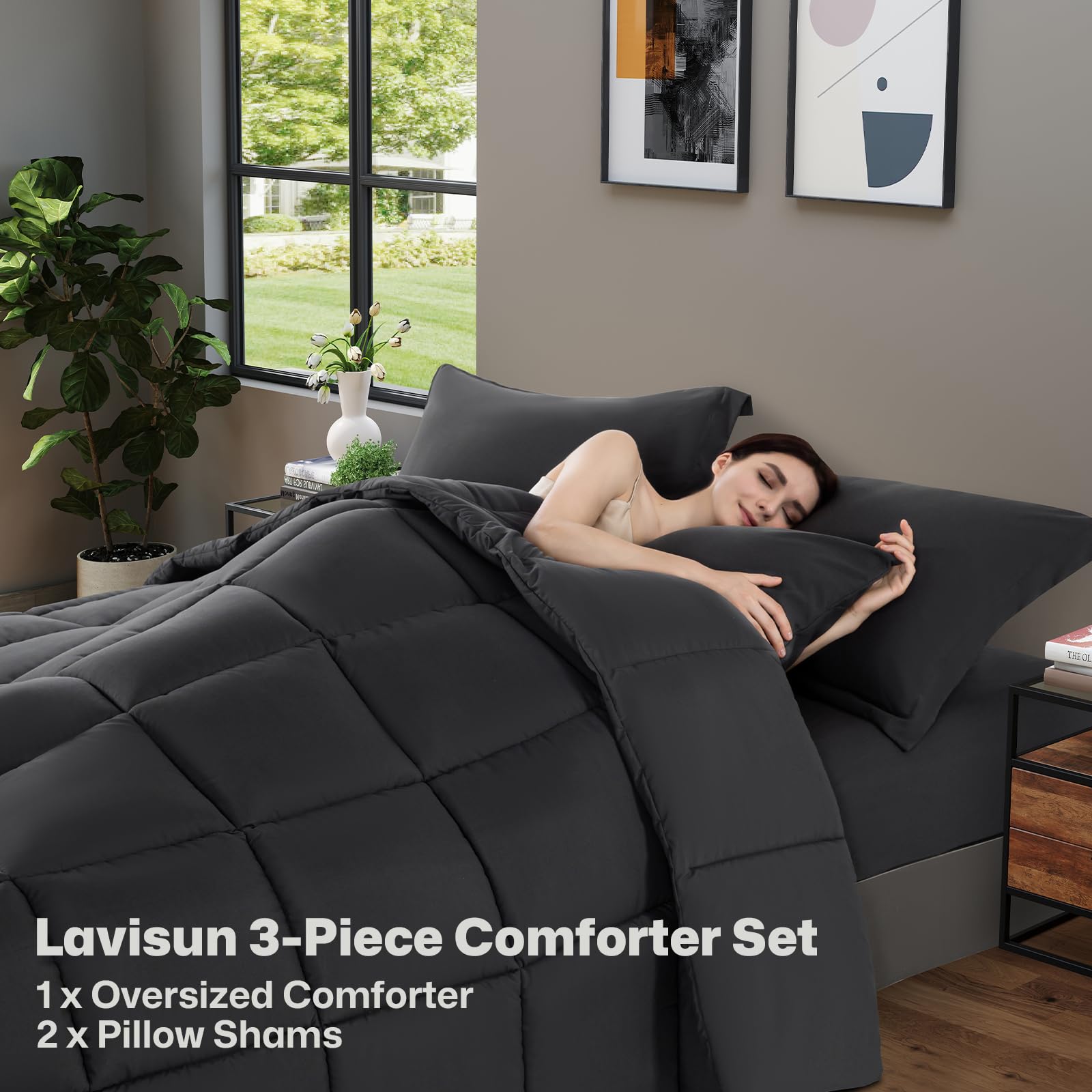 Oversized King Comforter Set 3 Piece,Extra Large Oversized King Comforter