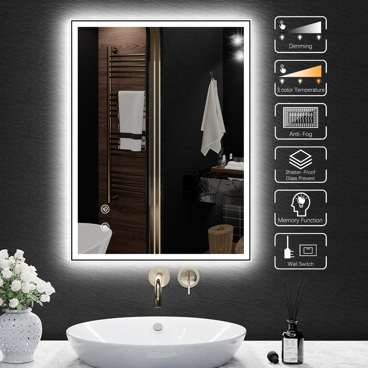 Bathroom Mirror, 24X32 Bathroom Mirror, Light Bathroom Mirror, Bathroom Mirror