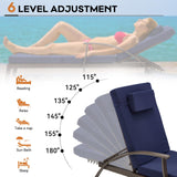 79.1''Chaise Lounge Chair Set Outdoor of 2, Patio Lounge Chair, Wicker Reclining Chair