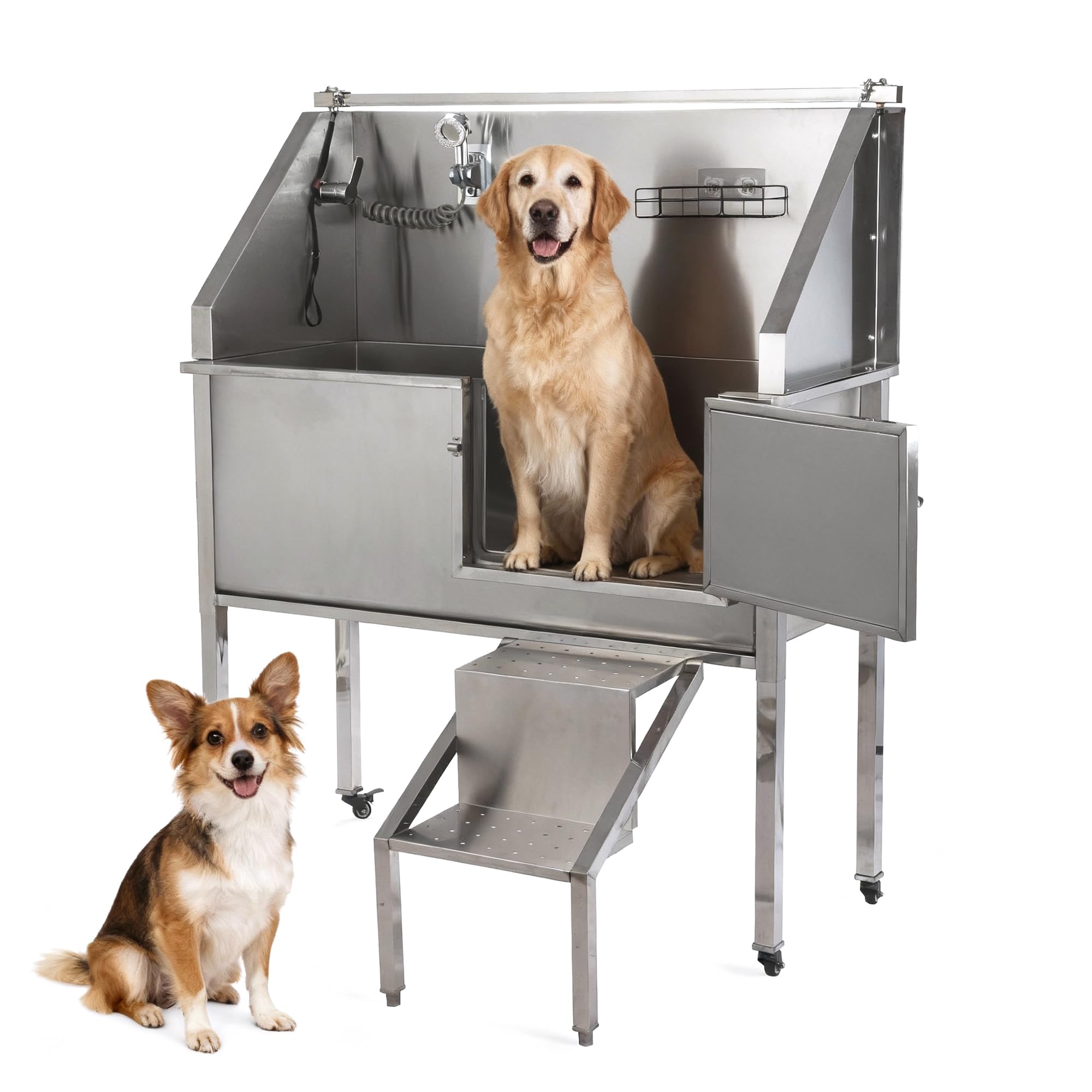 56" Professional Dog Washing Station with Stairs