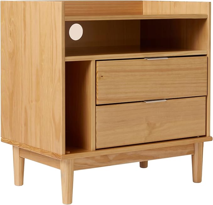 Blythe Mid-Century Modern Tray-Top Storage Nightstand