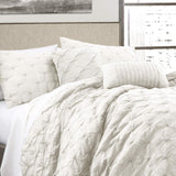 Ravello Pintuck Comforter Set - Luxe 5 Piece Textured Bedding Set - Traditional Glam