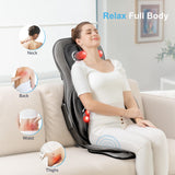 Shiatsu Neck Back Massager with Heat, 2D ro 3D Kneading Massage Chair Pad