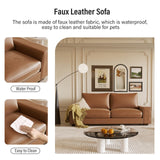 71.25" Faux Leather Sofa Couch,Living Room Loveseat Sofa