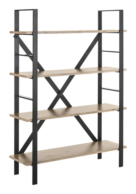 Home Collection Raylan Retro Midcentury 4 Tier Etagere, Oak and Black