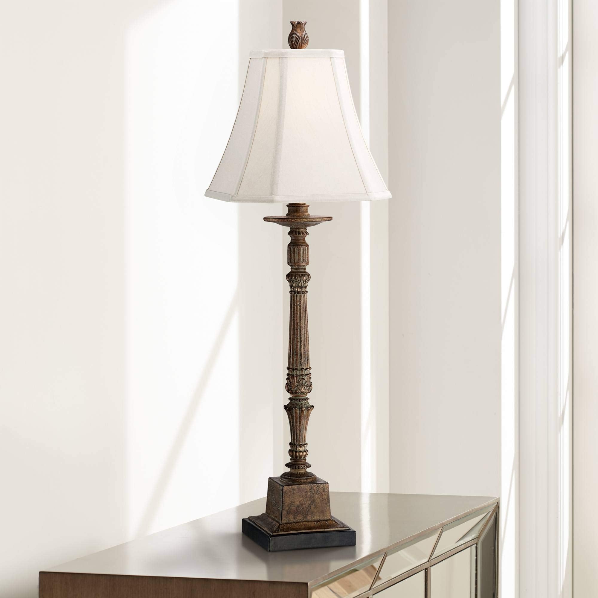 Thornewood 35 1/2" Tall Large Traditional End Table Lamp Brown Finish Single