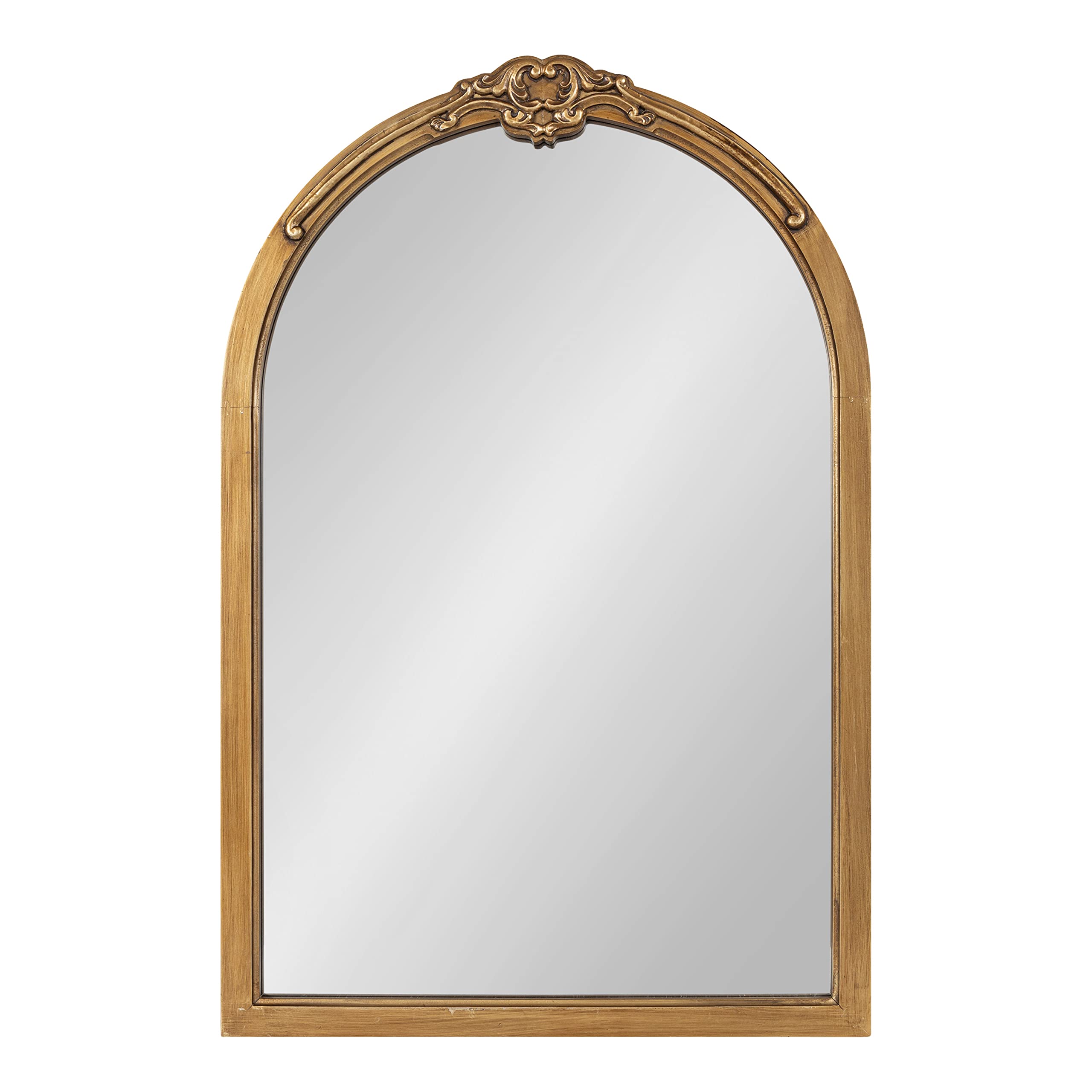 Astrid Arched Ornate Mirror,  Antique Gold, Traditional Decorative Arch Wall