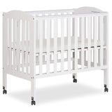 2-In-1 Portable Folding Stationary Side Crib In White