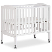2-In-1 Portable Folding Stationary Side Crib In White