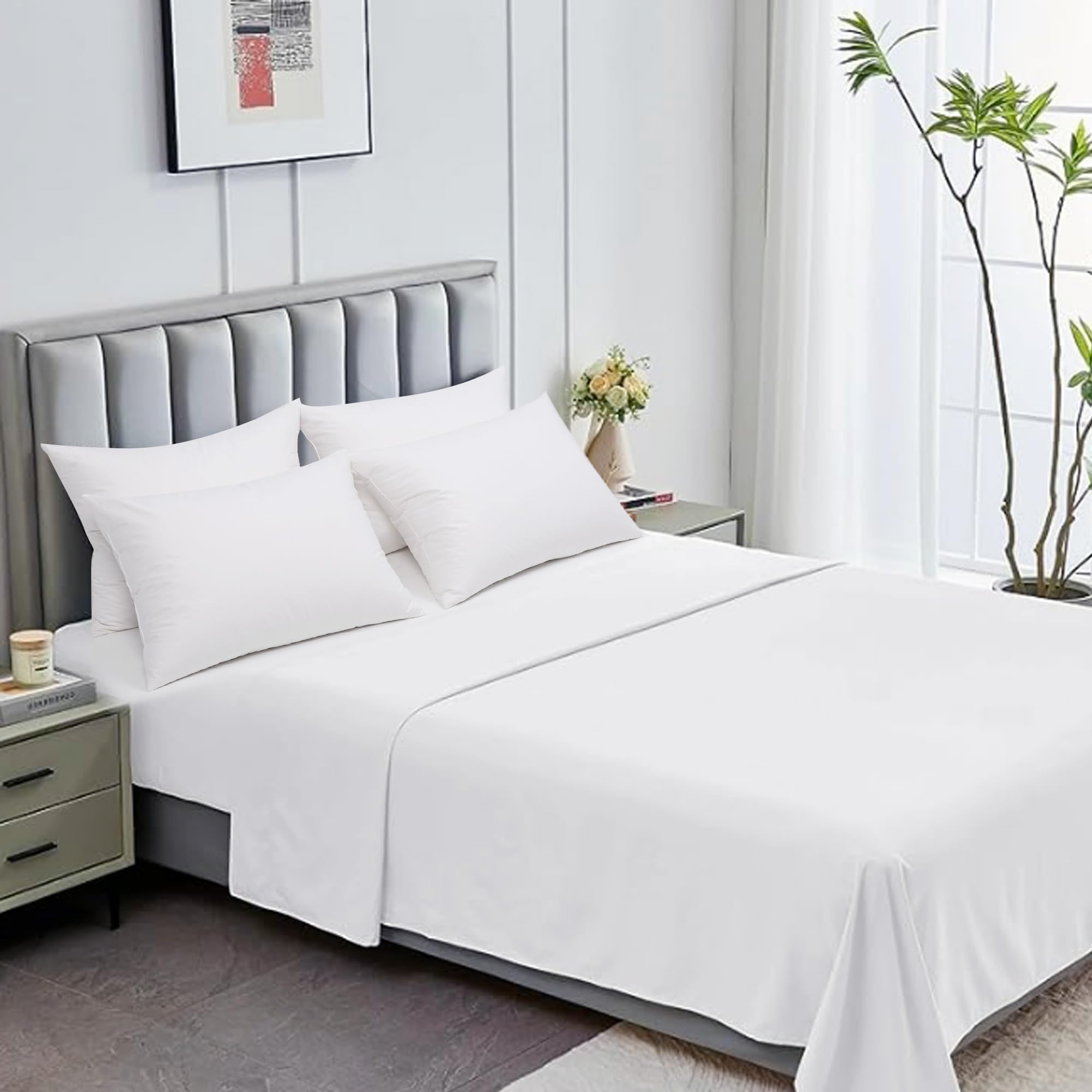 Goose Down Feather Pillows Standard Size Set