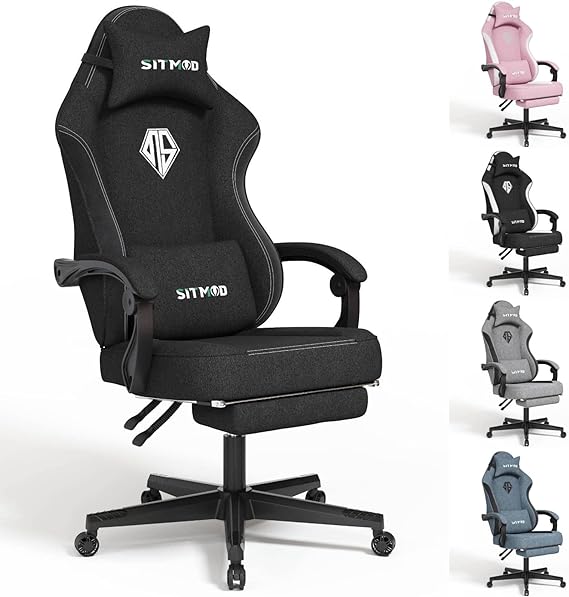 Gaming Chairs for Adults with Footrest-Computer Ergonomic Video Game