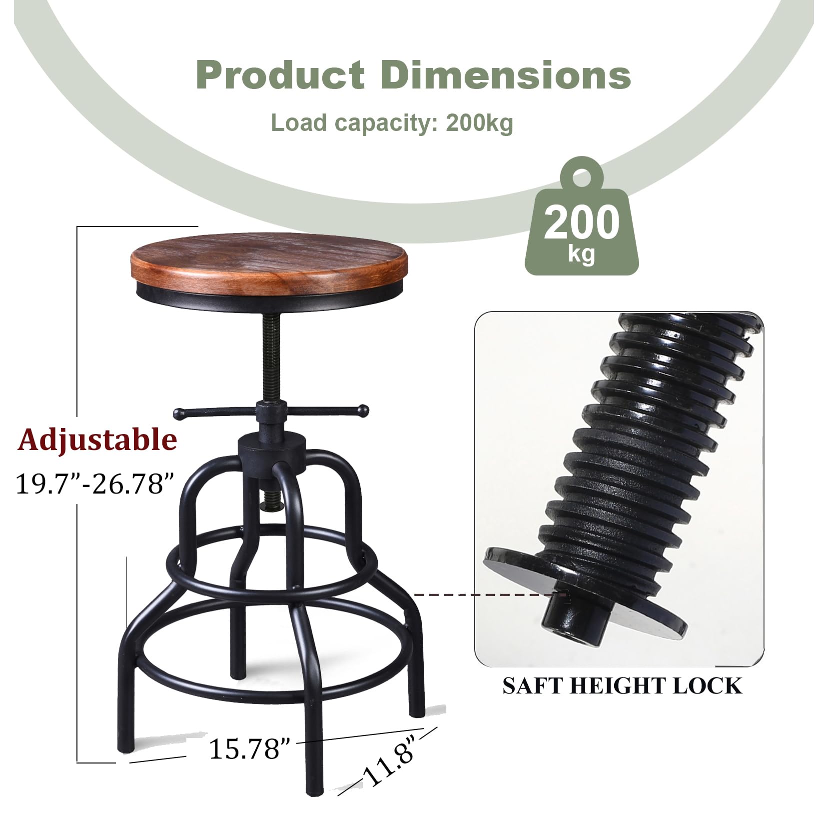 Leick Home 10086BB/HG Upholstered Back Counter Height Stool with Wood Base, Set of 2, for Kitchen Counters and Islands, Blackbean and Gray Wash/Heather Gray