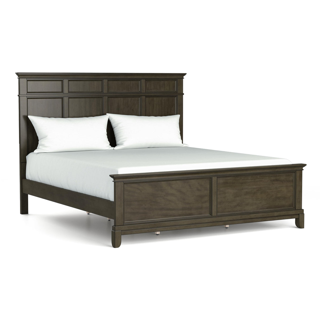 Runic Traditional Wood 3-Piece Bedroom Set with Crown Molding Details and Pewter Bar