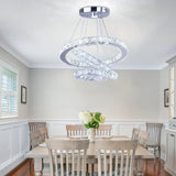 Modern Crystal Chandeliers 3 Rings Round LED Chandelier Fixtures DIY Pendant Lighting